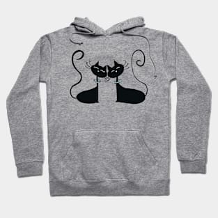 Cosmic Cats in Love (Black) Hoodie